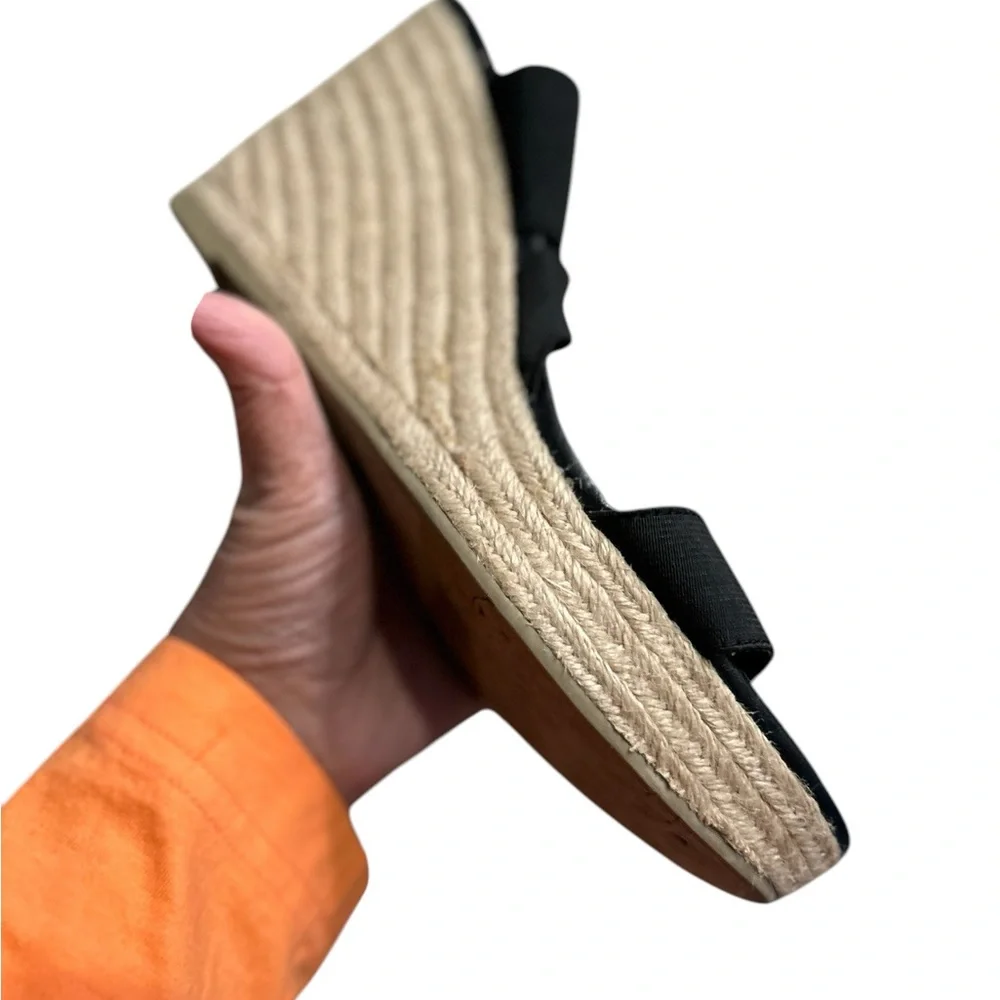 Report Black Espadrilles Wedge Sandals